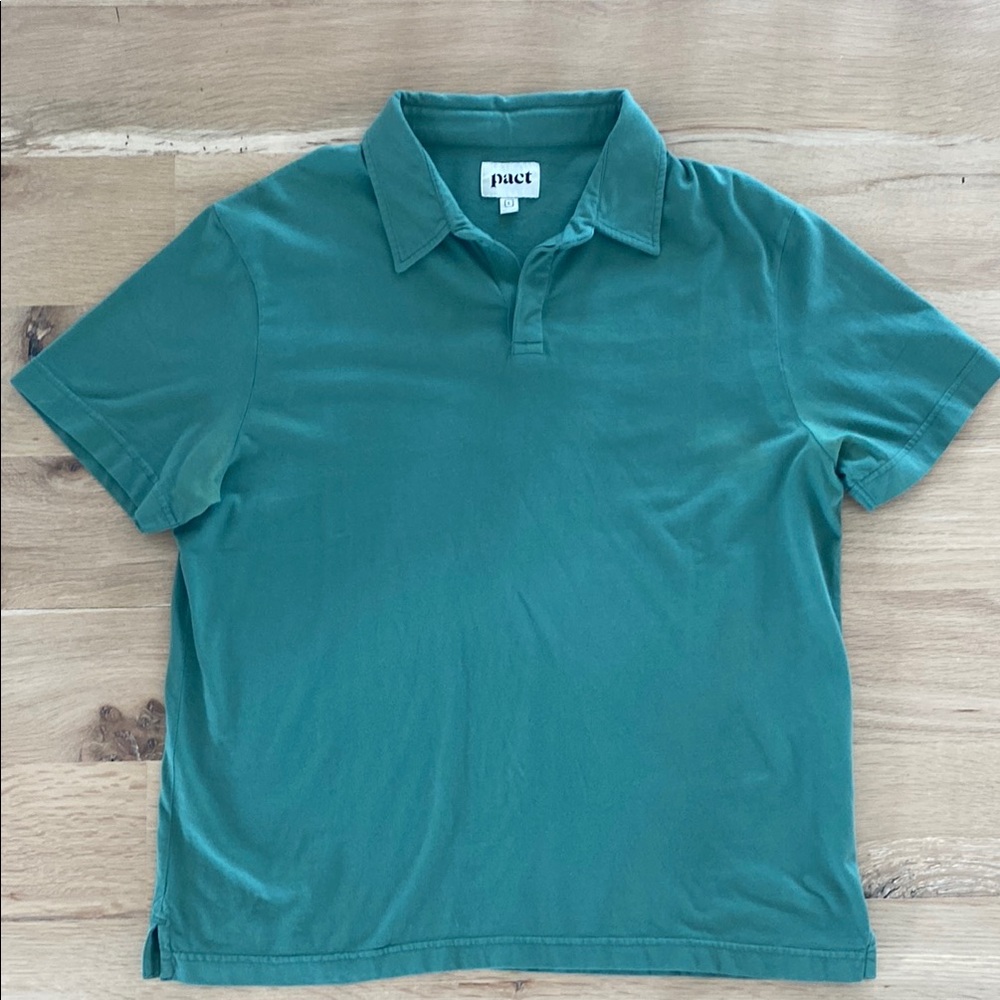 Pact Men's Teal Polo Shirt